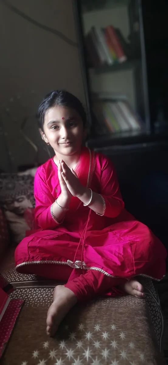 Student in Prayer Pose